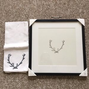 NEW Hearth & Hand Antler Print and Tea Towel